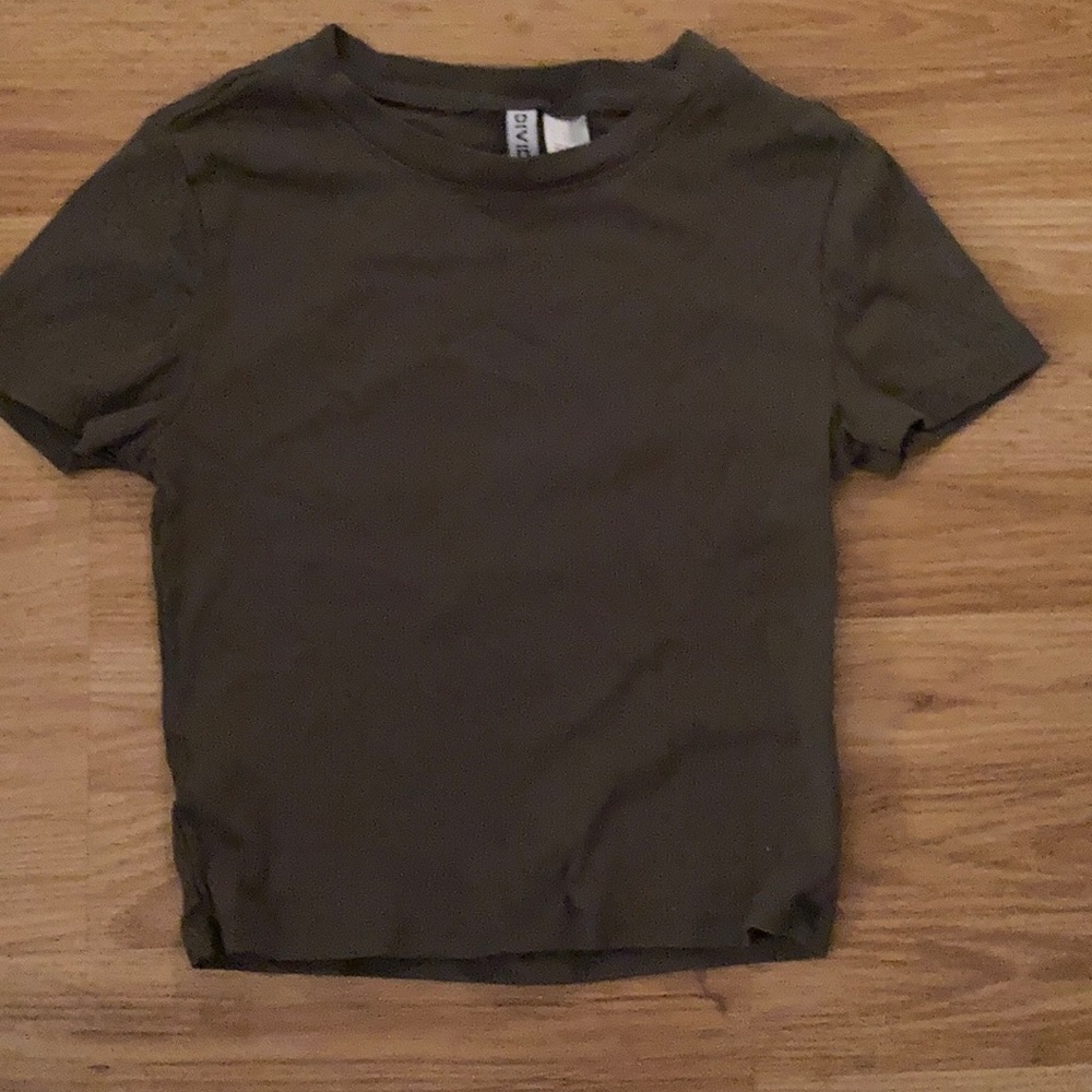 H&M Navy Green Crop Top